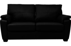 Tyler Leather and Leather Effect Sofa Bed - Black
